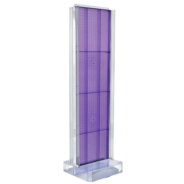 Two-Sided Pegboard Floor Display w/ C-Channel Sides On a Square Studio Base